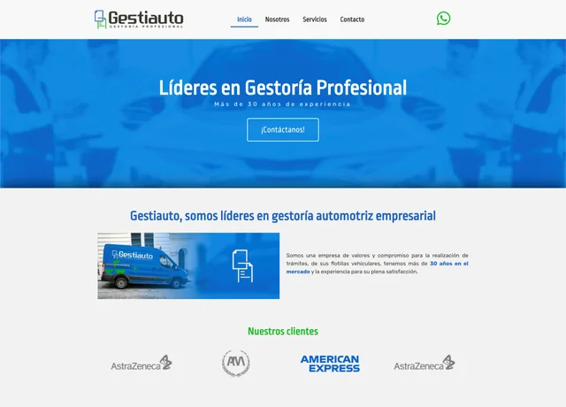 Captura del sitio web de Gestiauto