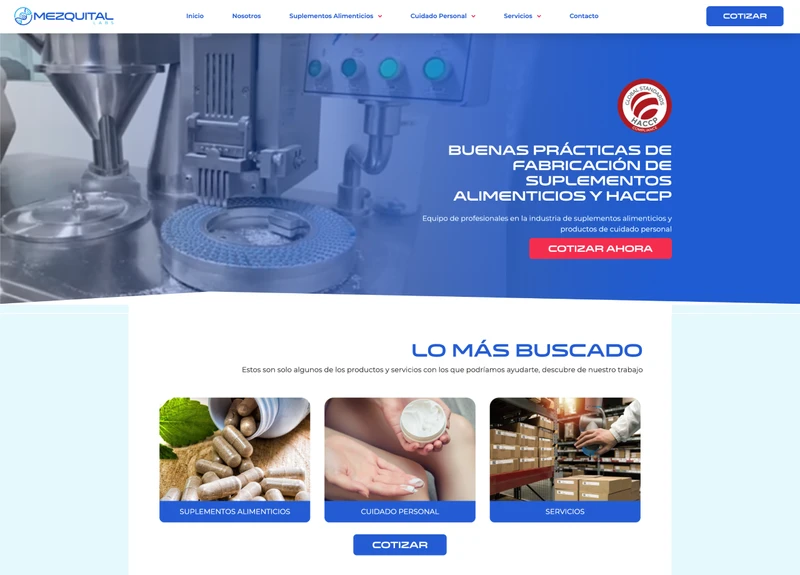 Sitio web real de Mezquital Labs, industria y manufactura