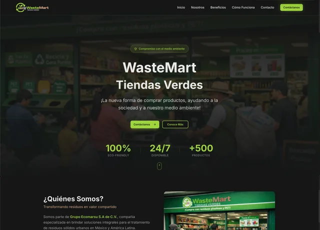 Captura del sitio web de WasteMart